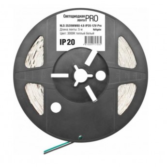 Лента светодиодная NAVIGATOR LEDx60/м 5м 4.8Вт/м 12В Pro теплый белый
