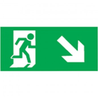 Аварийная наклейка NAVIGATOR серии NL-100x200W-E36 "Направление к эвакуационному выходу направо вниз"