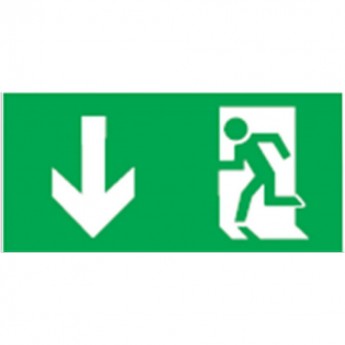 Аварийная наклейка NAVIGATOR серии NL-100x200W-E40 "Направление к эвакуационному выходу налево вниз"