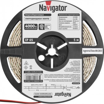 Светодиодная лента NAVIGATOR серии NLS-5050WW60-14.4-IP65-12V-PRO R5