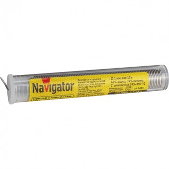 Припой с канифолью NAVIGATOR NEM-Pos01-61K-1-F16 (POS-61, KOLBA, 1 MM, 16 GR)